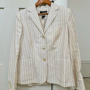 Lauren by Ralph Lauren — Linen Blazer — White — W — Size 8